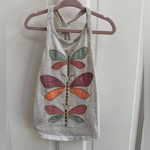 Crazy 8 3T Girls Multicolor Heather Gray Butterfly Sleeveless Tank Top Blouse